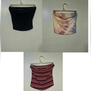3 american eagle tube tops size xs
